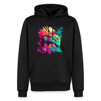 Retro Konsole - Männer Premium Bio Hoodie - Schwarz - Vorne - Nico (187cm)