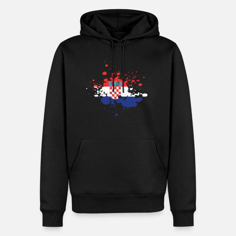 Drapeau croate Drapeau croate - Sweat à capuche Premium bio Homme - noir