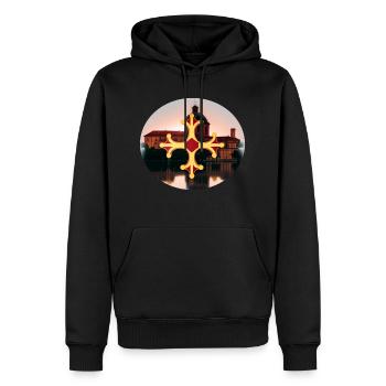 ovale tlse - Sweat à capuche Premium bio Homme - noir - Devant - Nico (187cm)