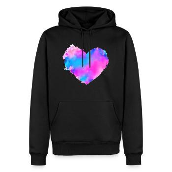 Fiançailles de mariage Saint-Valentin Love Fête des mères - Sweat à capuche Premium bio Homme - noir - Devant - Nico (187cm)