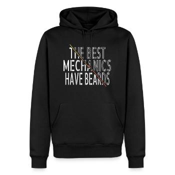 baseballgifts mechanics baseballhoodie - Männer Premium Bio Hoodie - Schwarz - Vorne - Nico (187cm)