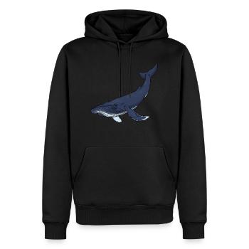 Blauwal farbig - Männer Premium Bio Hoodie - Schwarz - Vorne - Nico (187cm)