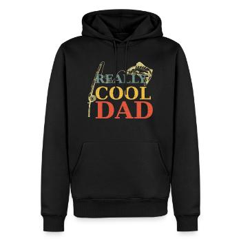 Pêche Vraiment cool papa vintage rétro - Sweat à capuche Premium bio Homme - noir - Devant - Nico (187cm)
