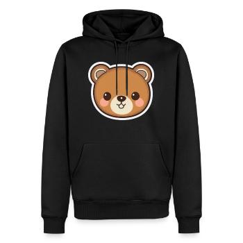 Knuffige Kuschelzeit: süsser Teddybär - Männer Premium Bio Hoodie - Schwarz - Vorne - Nico (187cm)