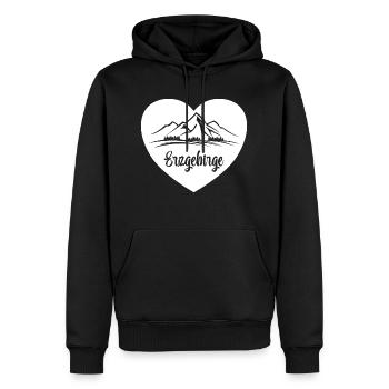 Erzgebirge Berge Liebe Heimat - Männer Premium Bio Hoodie - Schwarz - Vorne - Nico (187cm)