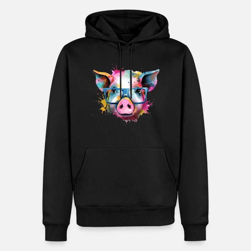 Jim le cochon - Sweat à capuche Premium bio Homme - noir
