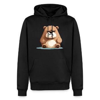 Titi l'ours triste - Sweat à capuche Premium bio Homme - noir - Devant - Nico (187cm)