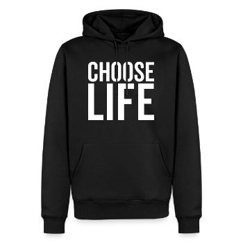 Vintage Entscheiden Sie sich für das Leben Die besten Gewohnheiten - Männer Premium Bio Hoodie - Schwarz - Vorne - Nico (187cm)