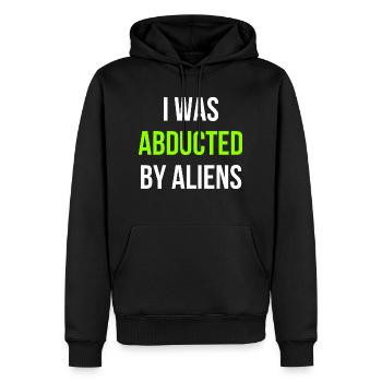 Alien UFO anglais - Sweat à capuche Premium bio Homme - noir - Devant - Nico (187cm)
