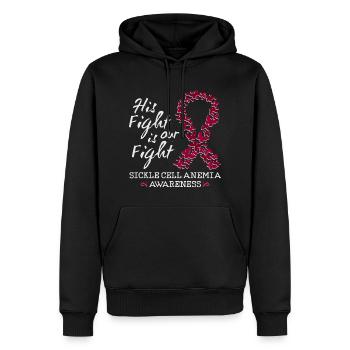 Conscience de l’anémie falciforme de lui et d’elle - Sweat à capuche Premium bio Homme - noir - Devant - Nico (187cm)