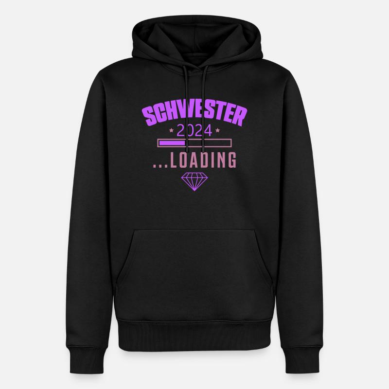 schwester 2024 loading - Männer Premium Bio Hoodie - Schwarz
