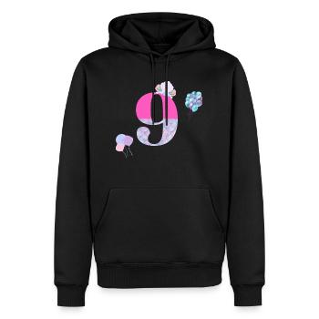 9e anniversaire sirène - Sweat à capuche Premium bio Homme - noir - Devant - Nico (187cm)