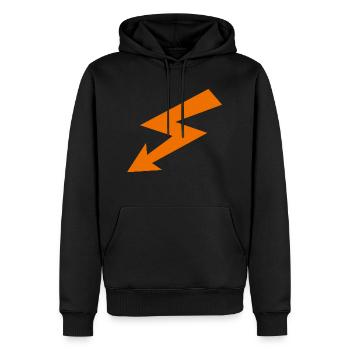 LOGO SCORPLUS 2017 orange foncé - Sweat à capuche Premium bio Homme - noir - Devant - Nico (187cm)