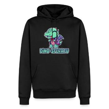 Zeichnung Dinosaurier Vampir Chibi Humor - Männer Premium Bio Hoodie - Schwarz - Vorne - Nico (187cm)