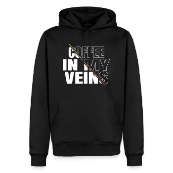 funny coffee lover jokes cool present coffeebean - Männer Premium Bio Hoodie - Schwarz - Vorne - Nico (187cm)