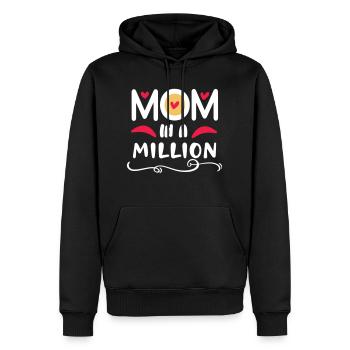 Mom in a million - Men’s Premium Organic Hoodie - black - Front - Nico (187cm)
