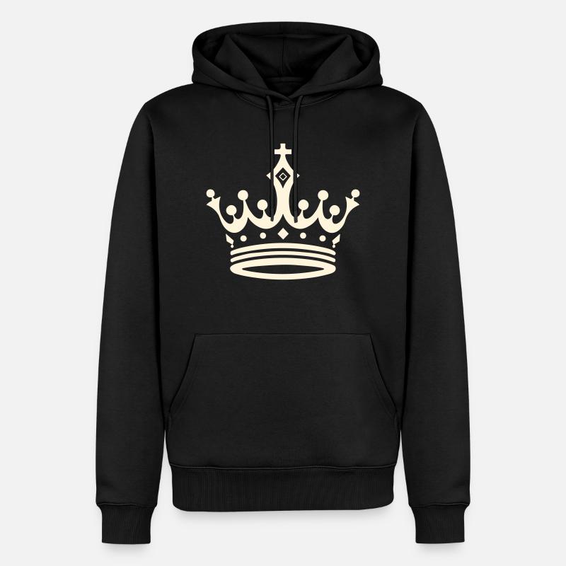 Krone der Eleganz - Männer Premium Bio Hoodie - Schwarz