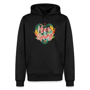 I Love The Spring - Männer Premium Bio Hoodie - Schwarz - Vorne - Nico (187cm)