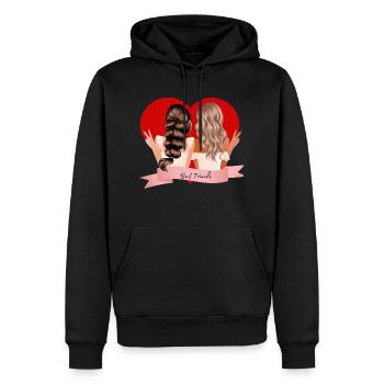 Beste Freunde - Männer Premium Bio Hoodie - Schwarz - Vorne - Nico (187cm)
