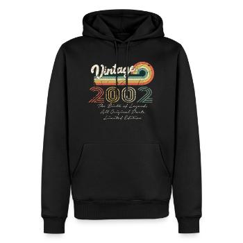 Génial depuis 2002 anniversaire 2002 millésime 200 - Sweat à capuche Premium bio Homme - noir - Devant - Nico (187cm)