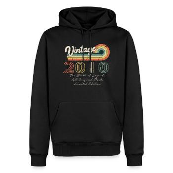 Awesome seit 2010 Jubiläum 2010 Jahrgang 201 - Männer Premium Bio Hoodie - Schwarz - Vorne - Nico (187cm)