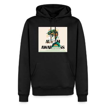 Sensibilisation à l’autisme. - Sweat à capuche Premium bio Homme - noir - Devant - Nico (187cm)