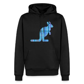 Känguru - Männer Premium Bio Hoodie - Schwarz - Vorne - Nico (187cm)