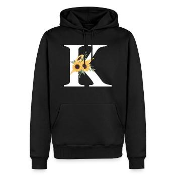 Sonnenblume Blumen k Buchstabe - Männer Premium Bio Hoodie - Schwarz - Vorne - Nico (187cm)