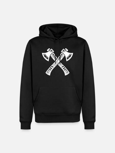 Crossed Axe - Men’s Premium Organic Hoodie - black