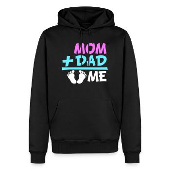 Mom Plus Dad Me Schwanger Bauch Schwangerschaft - Männer Premium Bio Hoodie - Schwarz - Vorne - Nico (187cm)