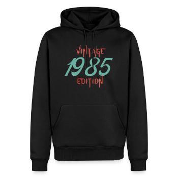 Jahrgang Ausgabe 1985 - Männer Premium Bio Hoodie - Schwarz - Vorne - Nico (187cm)