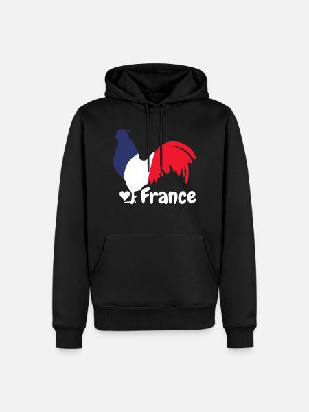 French rooster blue white red - Men’s Premium Organic Hoodie - black