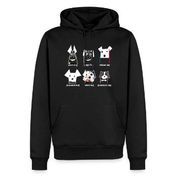 Tous nos toutous ! - Sweat à capuche Premium bio Homme - noir - Devant - Nico (187cm)