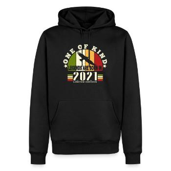 Legend Born2021 anniversaire 3 ans - Sweat à capuche Premium bio Homme - noir - Devant - Nico (187cm)