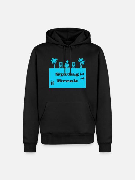 spring break bleu clair - Sweat à capuche Premium bio Homme - noir