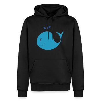 Whale - Men’s Premium Organic Hoodie - black - Front - Nico (187cm)