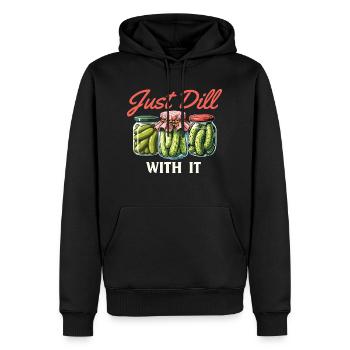 Just Dill With It - Pickle Lover Humor - Men’s Premium Organic Hoodie - black - Front - Nico (187cm)