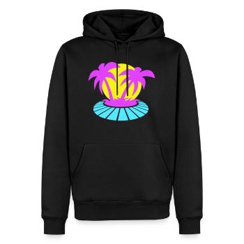 2 Palmen Insel Baum Strand Urlaub Kokosnuss Meer - Männer Premium Bio Hoodie - Schwarz - Vorne - Nico (187cm)