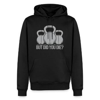 Motivation mit Humor fürs Gym - Männer Premium Bio Hoodie - Schwarz - Vorne - Nico (187cm)