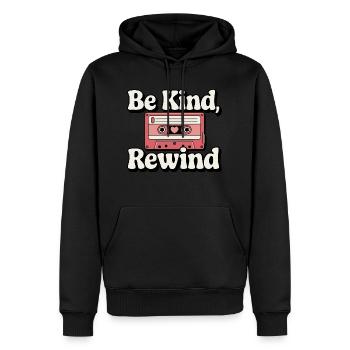 Soyez gentil, rembobinez la cassette - Sweat à capuche Premium bio Homme - noir - Devant - Nico (187cm)