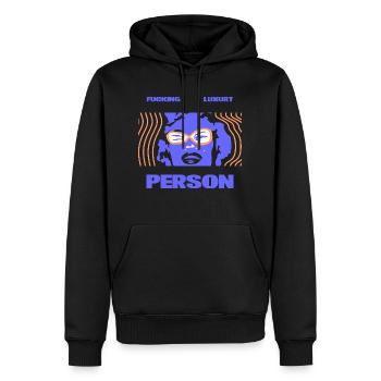de personne de luxe - Sweat à capuche Premium bio Homme - noir - Devant - Nico (187cm)