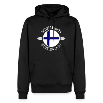 Finnland 2025 Suomi - Männer Premium Bio Hoodie - Schwarz - Vorne - Nico (187cm)
