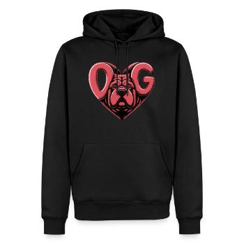 ENGLISCHE BULLDOGGE - Männer Premium Bio Hoodie - Schwarz - Vorne - Nico (187cm)