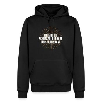 S’il vous plaît, ne poussez pas, j’ai de la bière à la main - Sweat à capuche Premium bio Homme - noir - Devant - Nico (187cm)