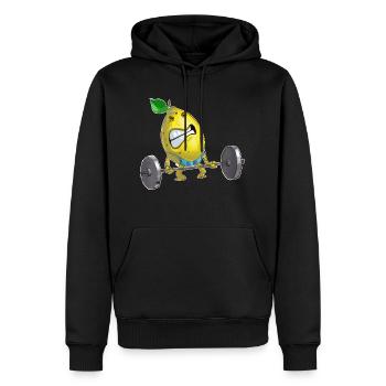 Chemise de sport drôle avec citron de fitness - Sweat à capuche Premium bio Homme - noir - Devant - Nico (187cm)