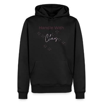 Poignée avec chemise Chaos – Soft Girl Wild Vibes Tee - Sweat à capuche Premium bio Homme - noir - Devant - Nico (187cm)