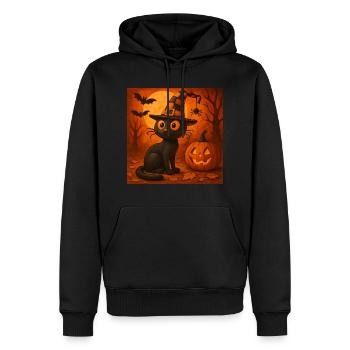 Cadeau de costume effrayant de chat d’Halloween - Sweat à capuche Premium bio Homme - noir - Devant - Nico (187cm)