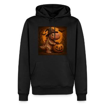 Cadeau de costume de dinosaure citrouille d’Halloween - Sweat à capuche Premium bio Homme - noir - Devant - Nico (187cm)
