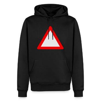 Blank Warning Triangle - Men’s Premium Organic Hoodie - black - Front - Nico (187cm)