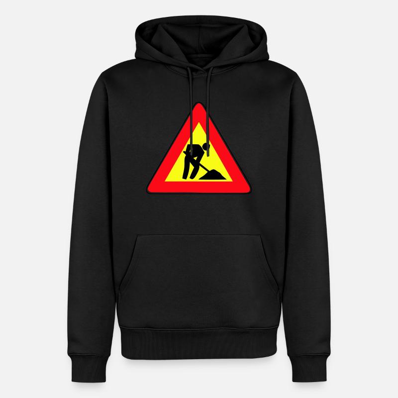men at work - Männer Premium Bio Hoodie - Schwarz